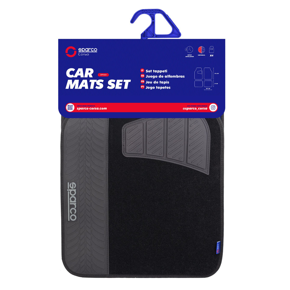Sparco Car Mats Carpet Polyester Fabric - 4 Pieces