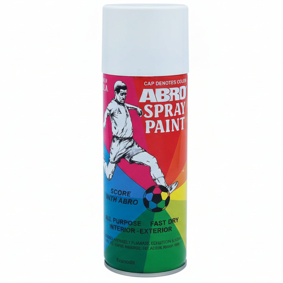 Abro Spray Paint Can Flat White 400Ml