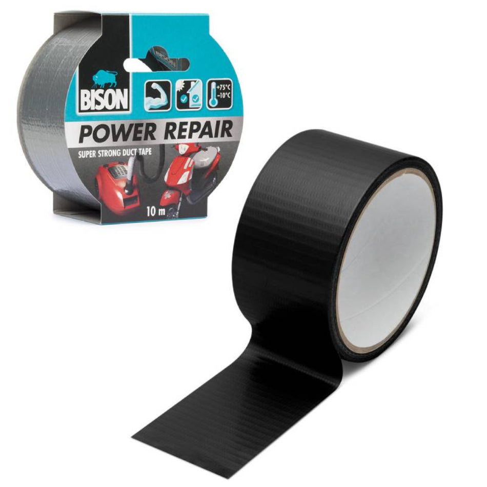 Bison Power Repair Tape Black Roll 10M