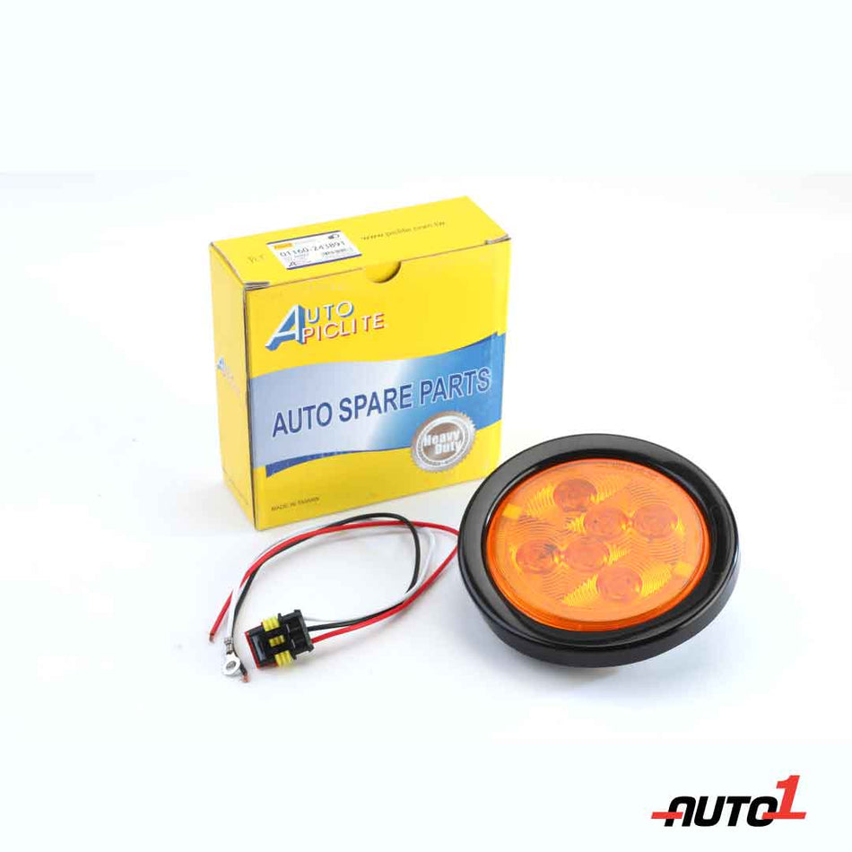 Piclite Led 4" Round Sealed Turn Signal Light Amber Kit 12V