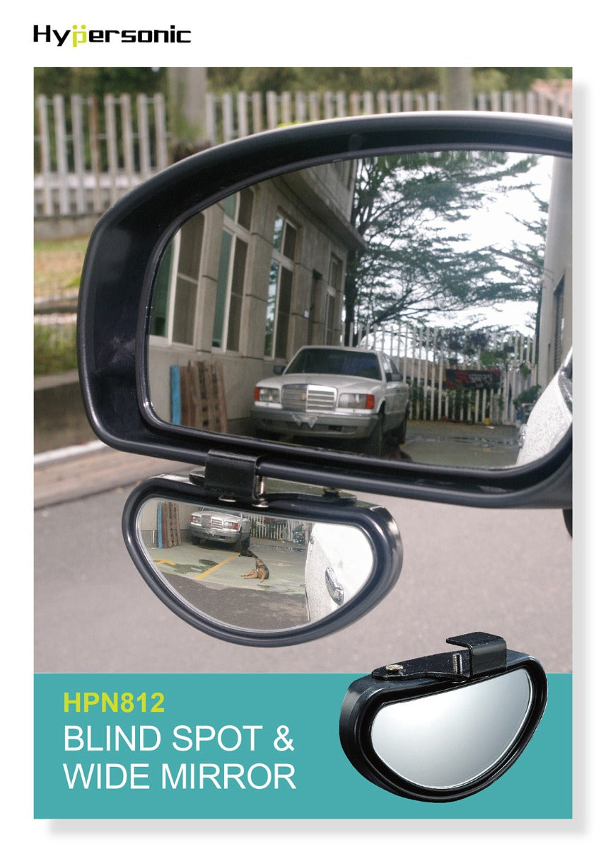 Hypersonic Blind Spot Wide Angle Mirror Adjustable Black