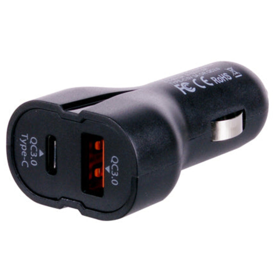 شاحن هاتف سيارة (يو إس بي) و(تايب سي) بتقنية الشحن السريع ٣.٠