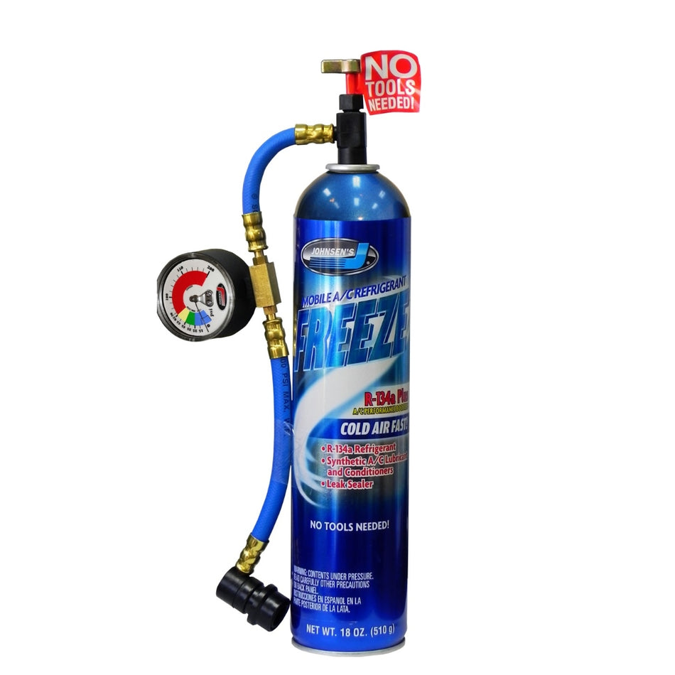 Johnsen's Refrigerant Freeze Plus W/ Hose & Gauge Assembly 510G - 18Oz