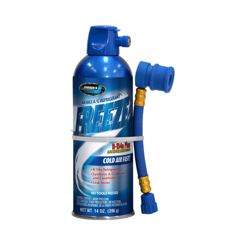 Johnsen's Refrigerant Freeze Car Air Conditioner Gas W/ Hose 396G - 14Oz