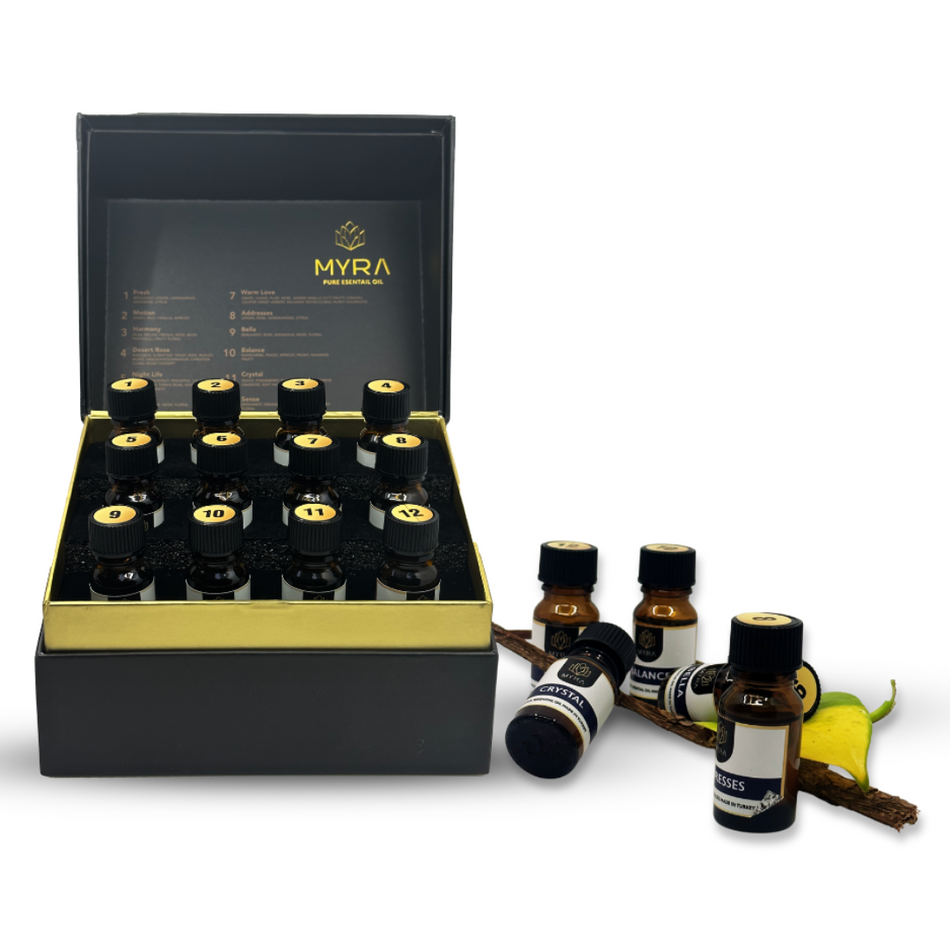 Myra Aroma Oil 12 Bottles In 1 Box- 10Ml Per Bottle