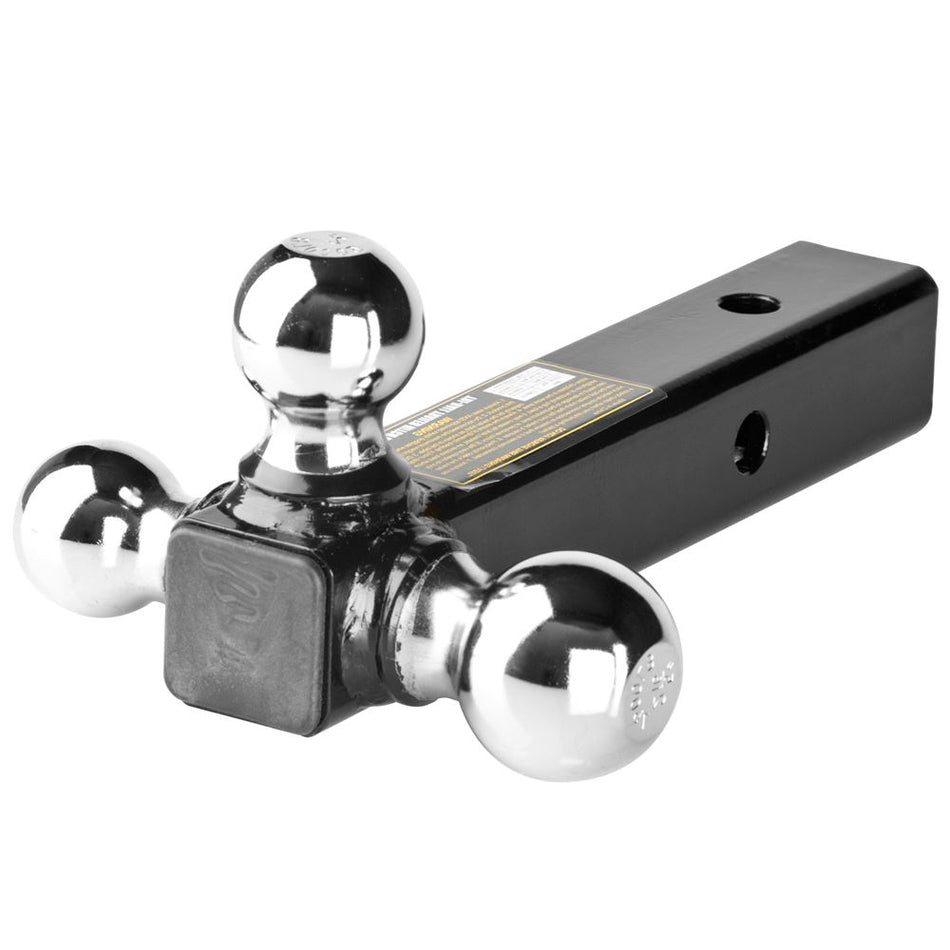 Triple Ball Mount, Black W/Chrome Hitch Ball