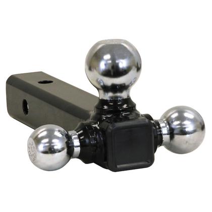 Triple Ball Mount, Red Wchrome Hitch Ball